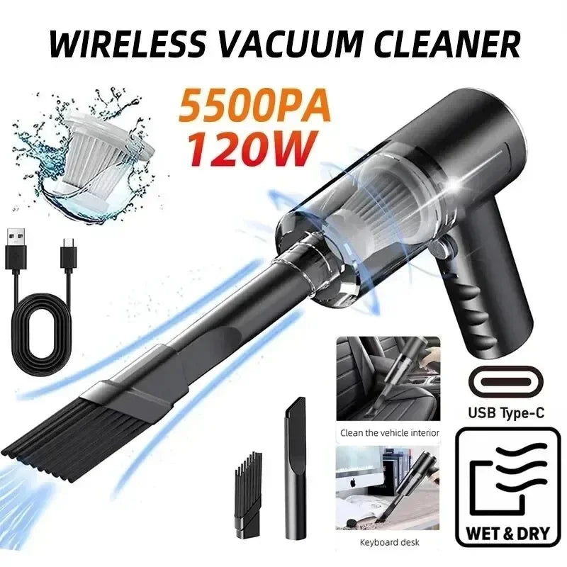 Portable Wireless Car Vacuum Cleaner 120W High Power