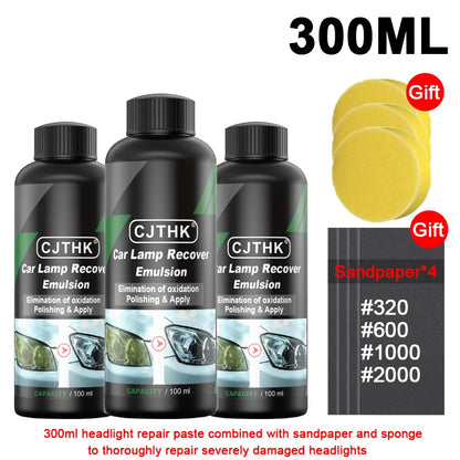 Car Headlight Restoration: Cleaning Emulsion for Polishing + FREE Sandpaper