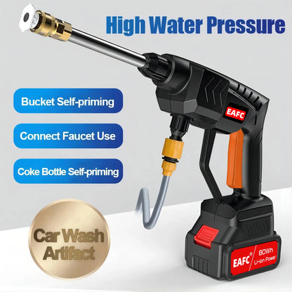 Car Washer Gun - Cordless High Pressure Wash - 60Bar 21V - 20000mAh/30000mAh Car Wash Gun Electric Water Gun Machine