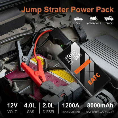 Portable Car Jump Starter With Air Compressor